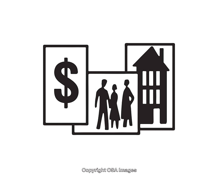 Black and White Icon Representing Real Estate and Financial Concepts
