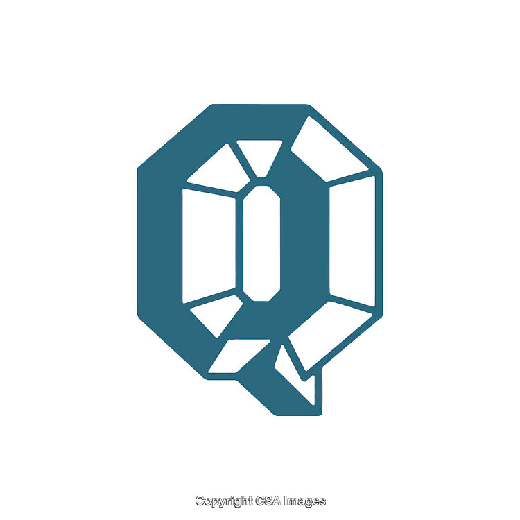Geometric Icon of the Letter Q in Stylish Blue Design