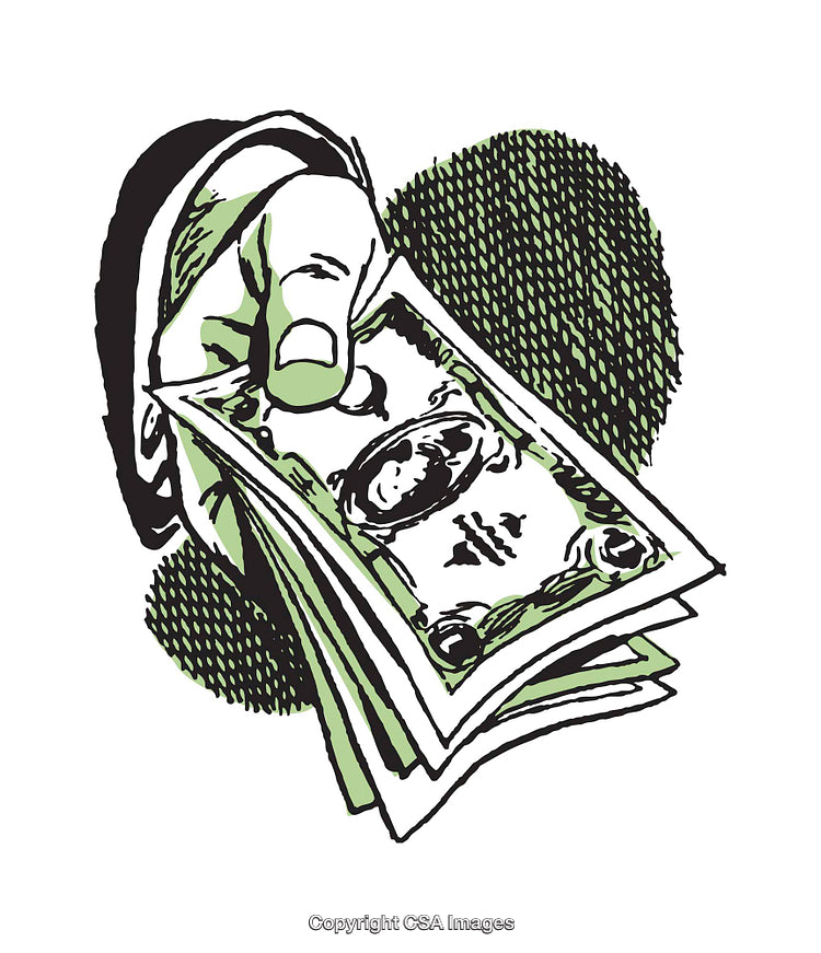 Hand Offering Cash Depicted in Retro Illustration Style