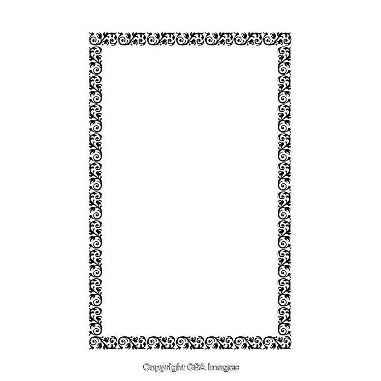 Elegant Black and White Decorative Border Design with Intricate Patterns