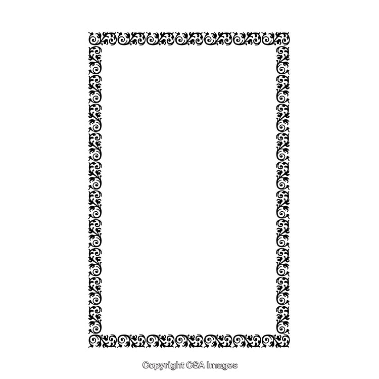 Elegant Black and White Decorative Border Design with Intricate Patterns