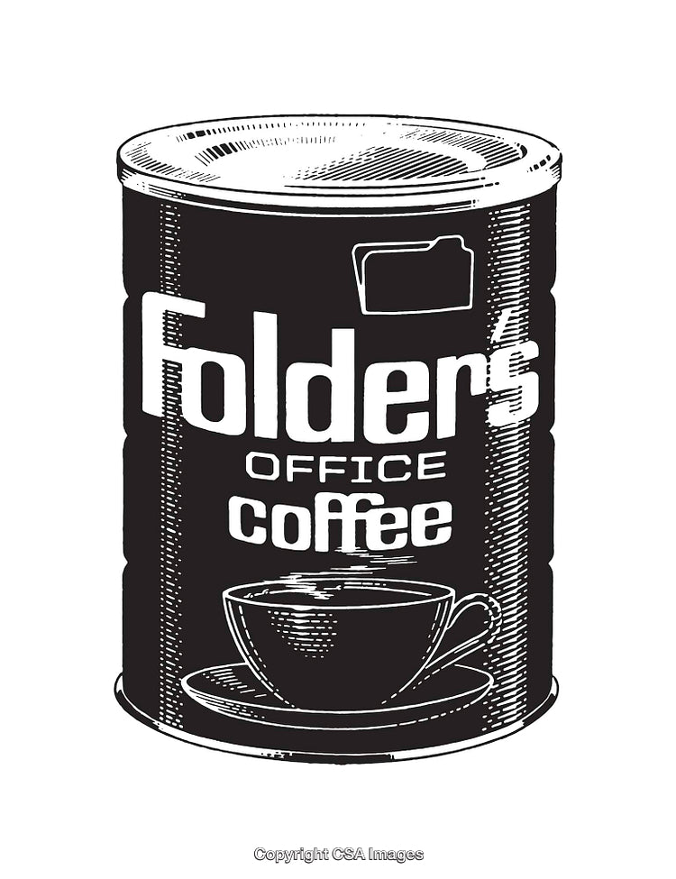 Vintage Style Black and White Coffee Can Illustration