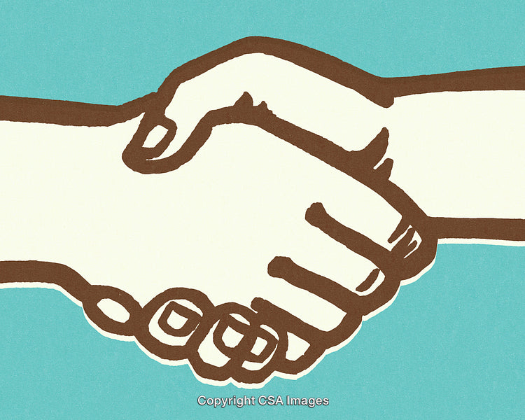 Illustration of a Handshake Symbolizing Agreement and Collaboration