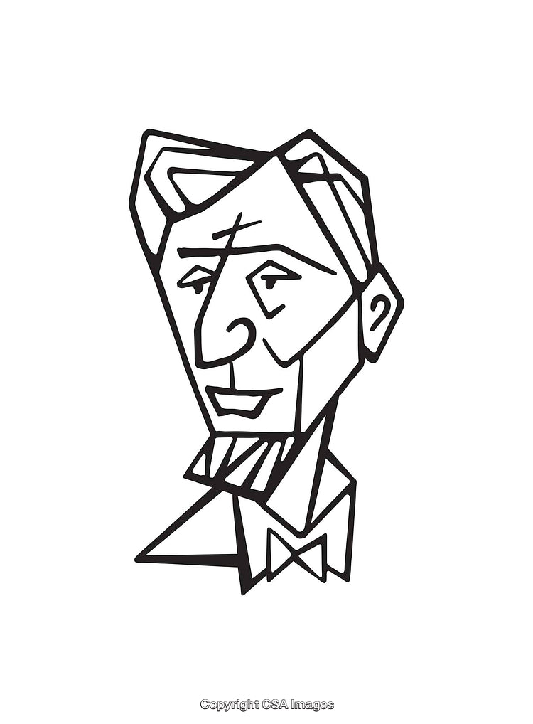 Abstract Line Art Illustration of a Man in Black and White Style