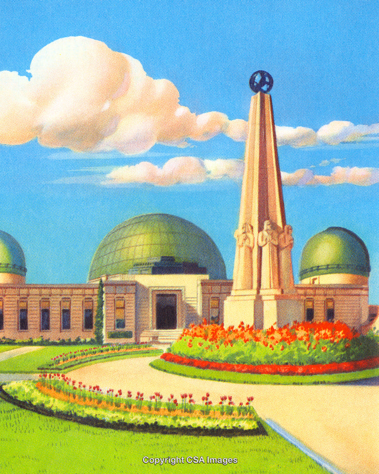 Artistic Illustration of a Scenic Observatory With Gardens and Clear Skies