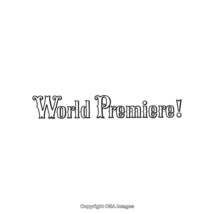 Elegant Decorative Text Announcing a World Premiere Event in Bold Font