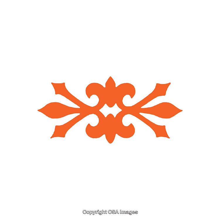 Traditional Decorative Ornament Design in Vibrant Orange Color