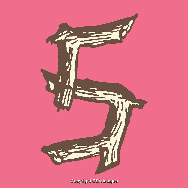 Creative Representation of the Number Five in a Bold Artistic Style