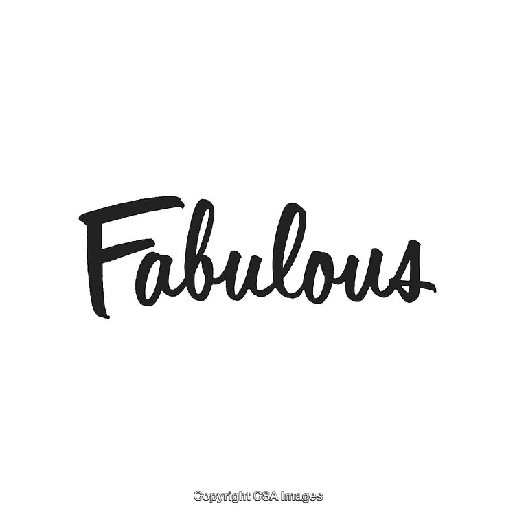 Stylish Black Calligraphy Text Lettering Saying Fabulous On White Background
