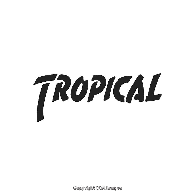 Tropical Font Design with Bold Black Lettering on White Background