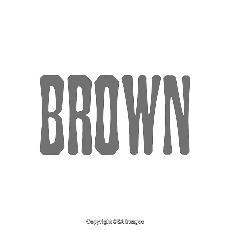 Gray Text 'Brown' Displayed on a White Background in Bold Typeface
