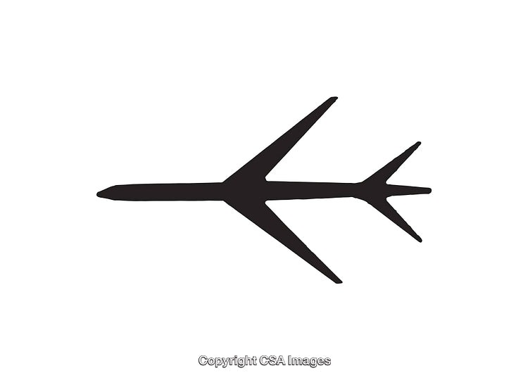 Silhouette of an Airplane in Minimalist Black Style
