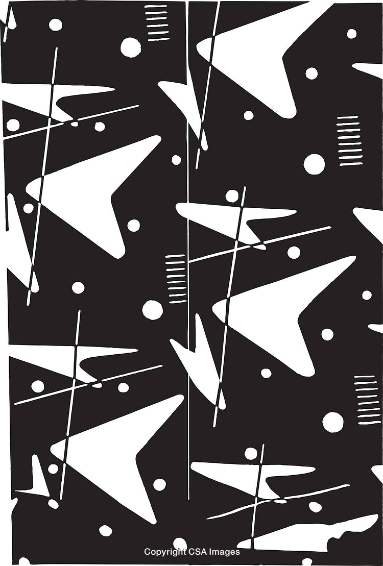 Abstract Black and White Geometric Pattern with Dynamic Shapes