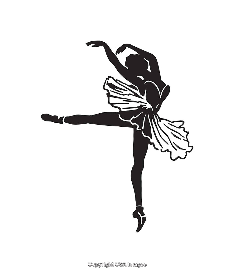 Elegant Line Art Illustration of a Ballerina in Motion