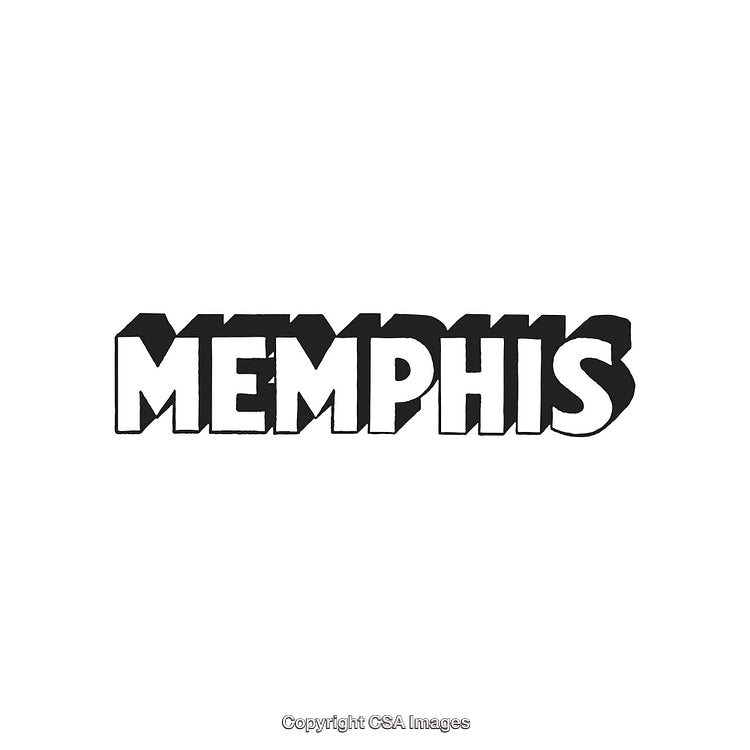 Stylized Black and White Memphis Text Design with Bold 3D Effect