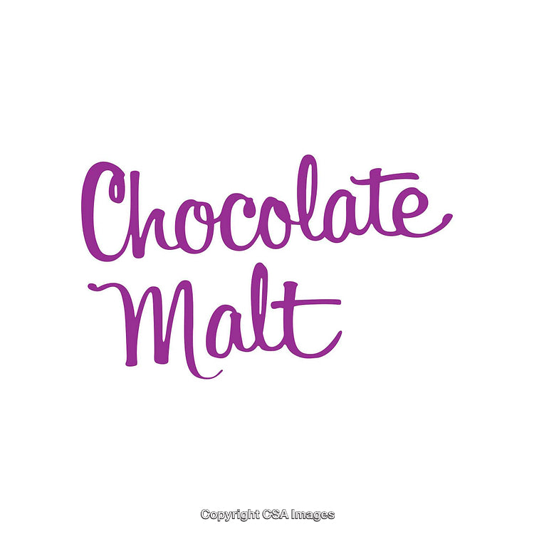 Bold Purple Typography Reading 'Chocolate Malt' on White Background