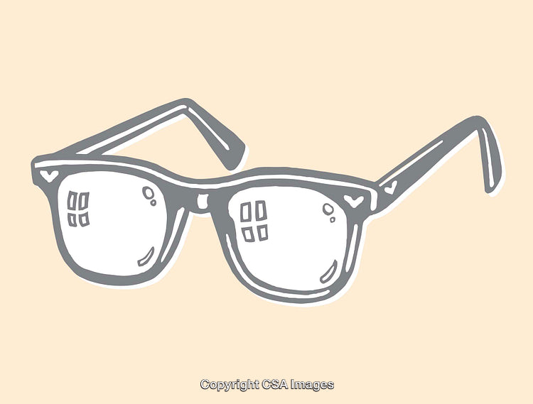 Stylized Illustration of Glasses in Minimalist Artistic Line Art Style