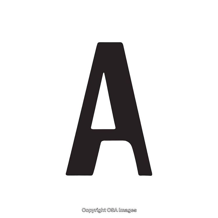 Bold Black Letter A on White Plain Background