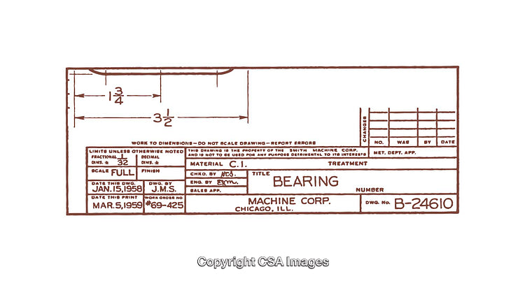 Detailed Technical Diagram of a Machine Bearing Blueprint