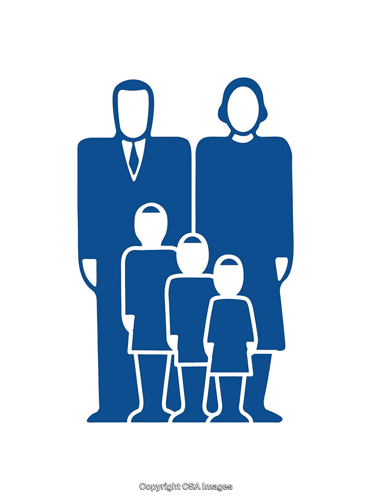 Blue Family Icon Representing Togetherness and Unity