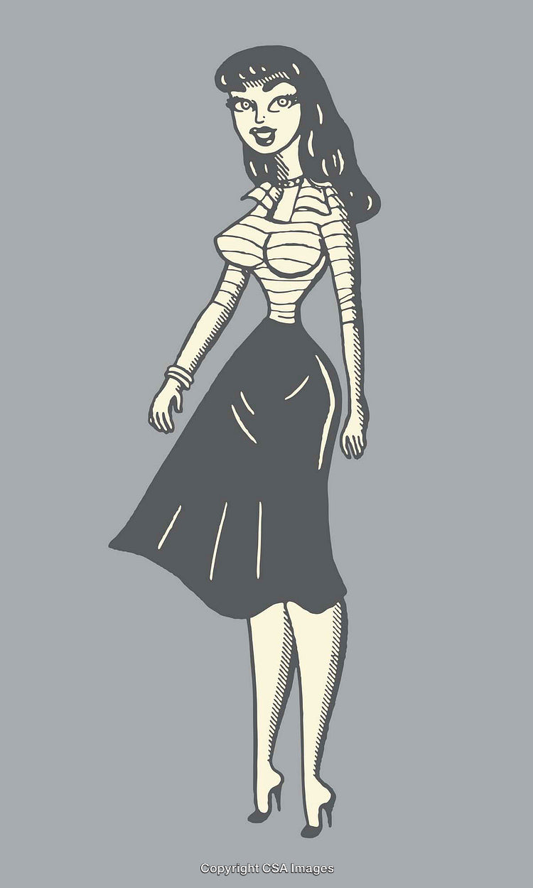 Stylish Retro Woman Vector Illustration in Vintage Comic Book Style