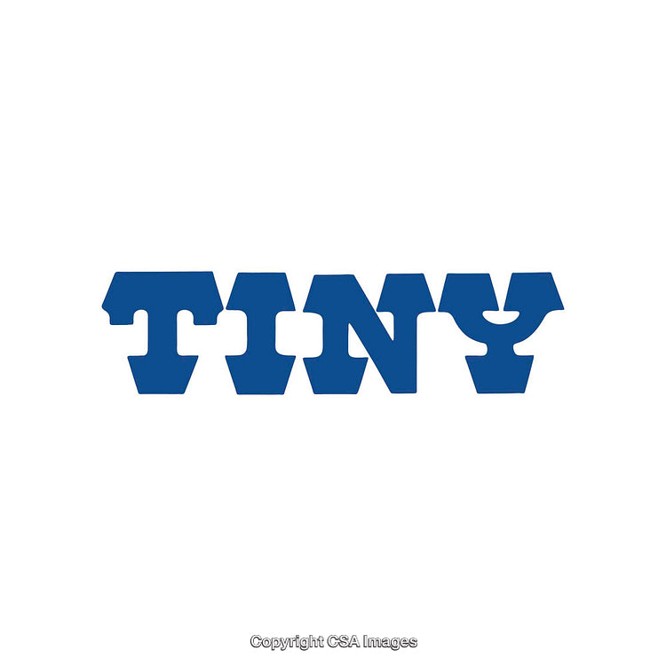 Blue Bold Typography Saying 'Tiny' with Clean Minimalist Style