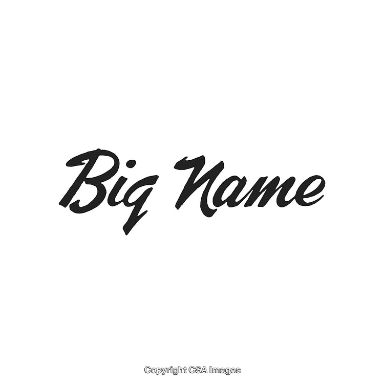 Stylish Black Calligraphy Text Reading 'Big Name' on White Background