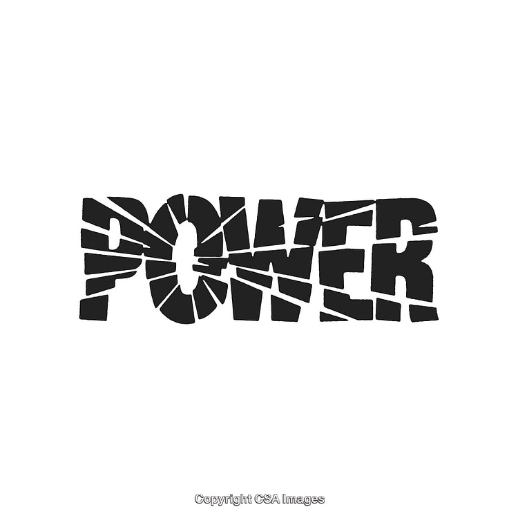 Creative Typography Design Featuring the Word 'Power' in a Shattered Style