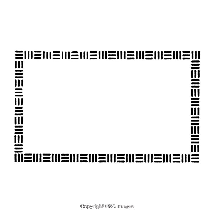 Black and White Decorative Border with Geometric Rectangular Patterns