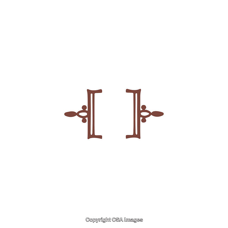 Decorative Brackets Featuring Ornate Brown Design on a White Background