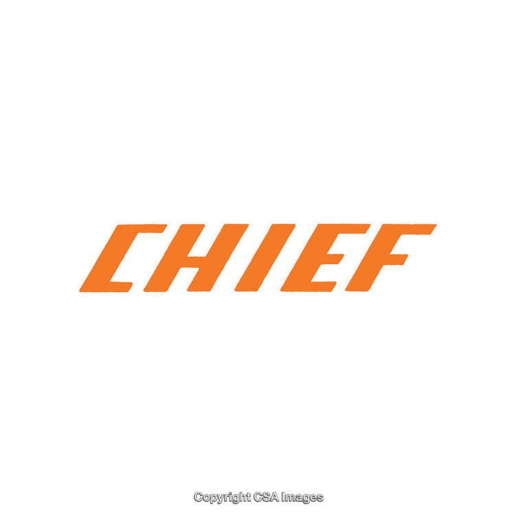 Bold Orange CHIEF Text on White Background Emphasizing Leadership