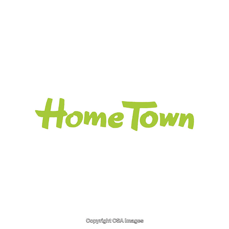 Simple Green HomeTown Text Logo On White Background