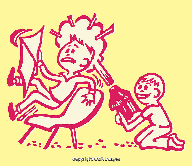 Humorous Line Art Illustration of a Prank on a Chair