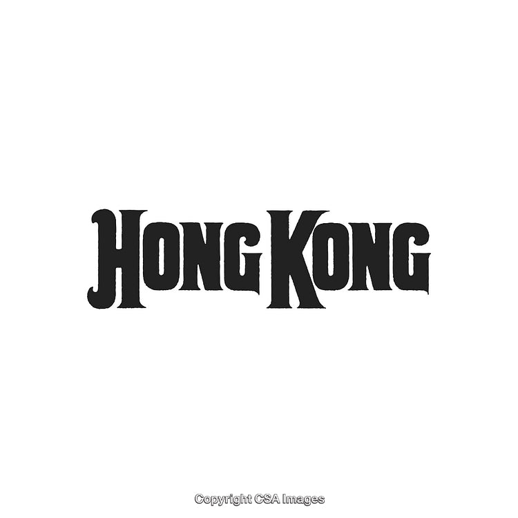 Bold Hong Kong Text in Elegant Black Font on White