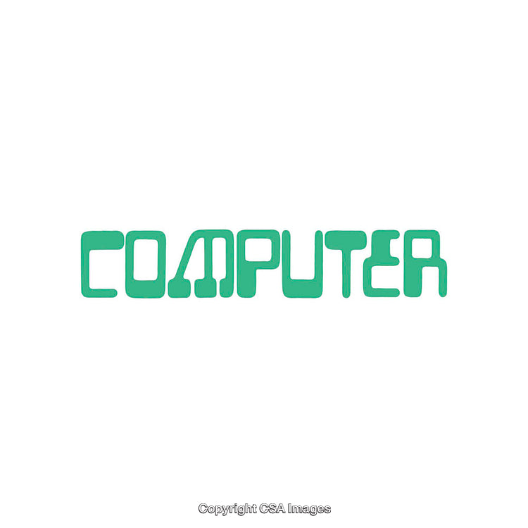 Bold Green Typographic Design Featuring the Word 'Computer' on White Background