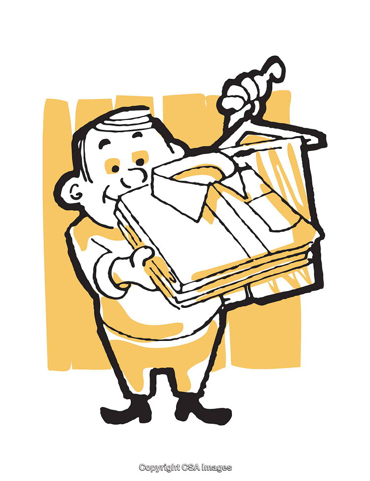 Character Holding Freshly Cleaned and Folded Laundry in a Lighthearted Illustration