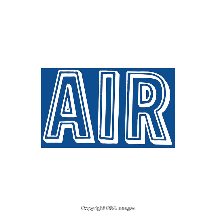 Artistic Representation of the Word Air in Bold Blue Typography
