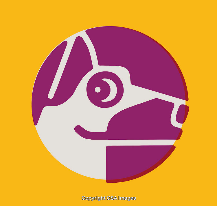 Stylized Illustration of a Dog Profile in Modern Artistic Design