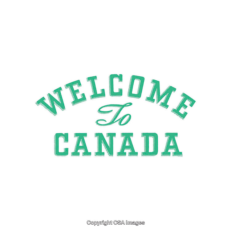 Welcome To Canada Text Artwork in Minimalist Design