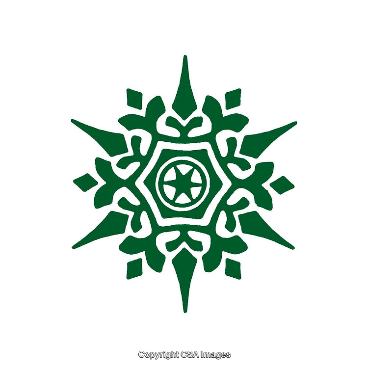 Intricate Green Abstract Design Featuring Symmetric Patterns and Geometric Motifs