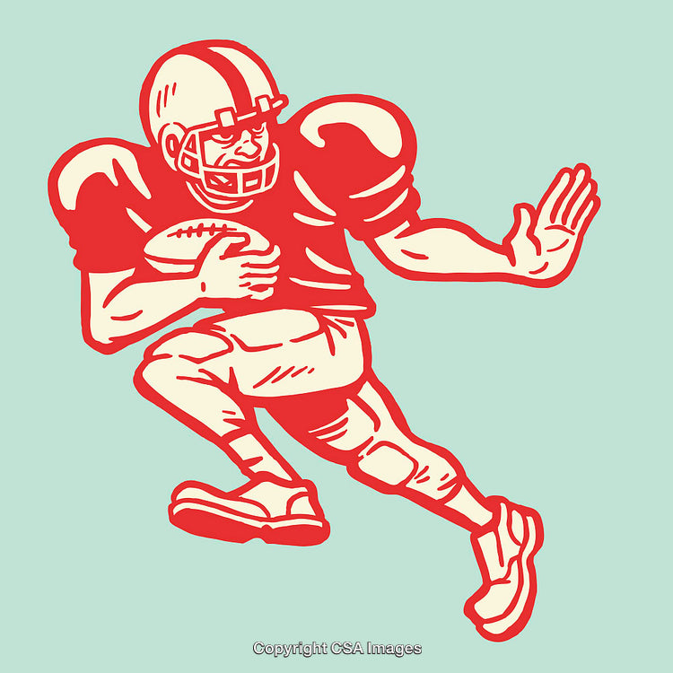 Dynamic Illustration of an American Football Player in Action