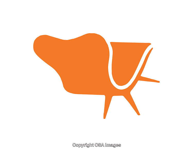 Minimalist Orange Abstract Icon of Simplistic Geometric Shape
