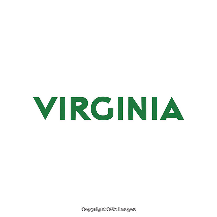 Minimalist Green Virginia Text Design on White Background