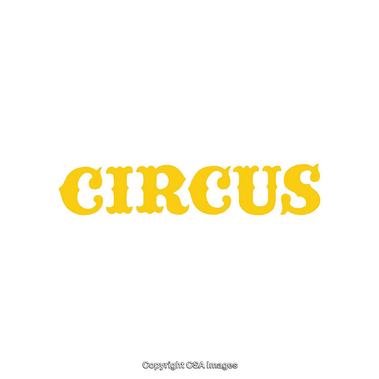 Stylized Yellow Circus Text on a White Background