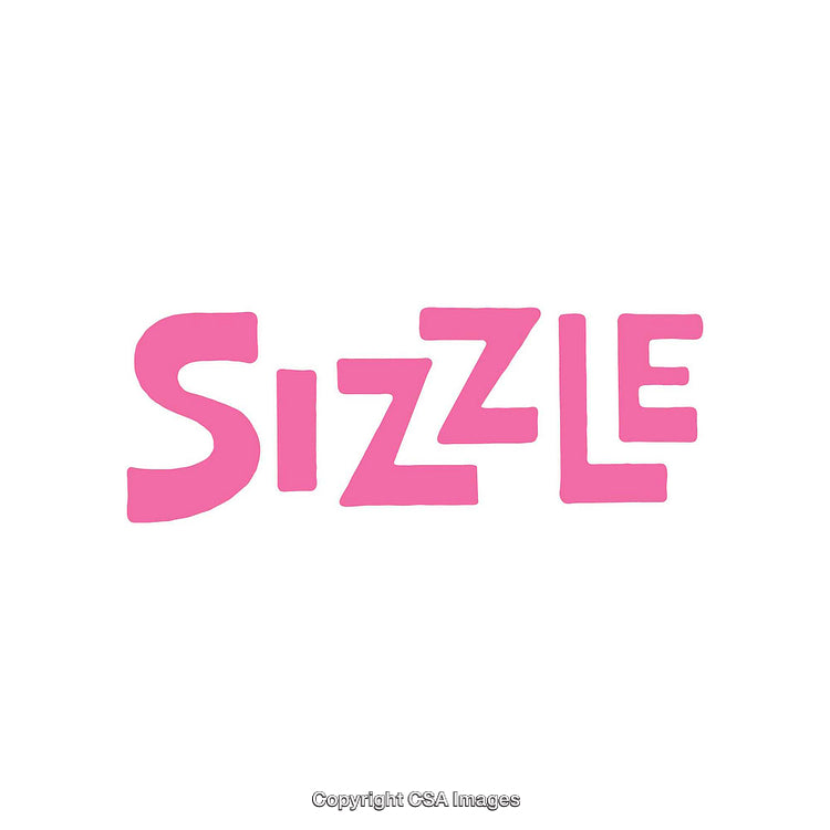 Pink Sizzle Text Design on a Clean White Background