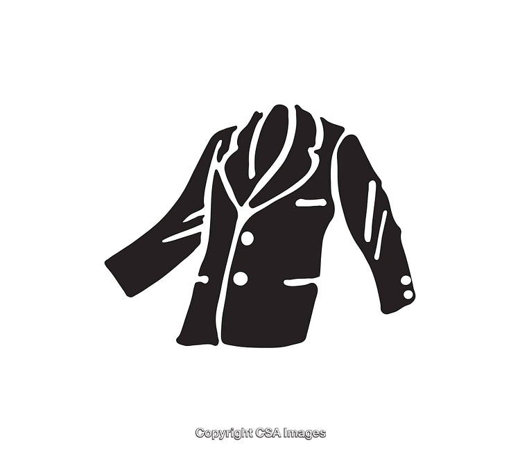 Black and White Illustration of a Formal Suit Jacket