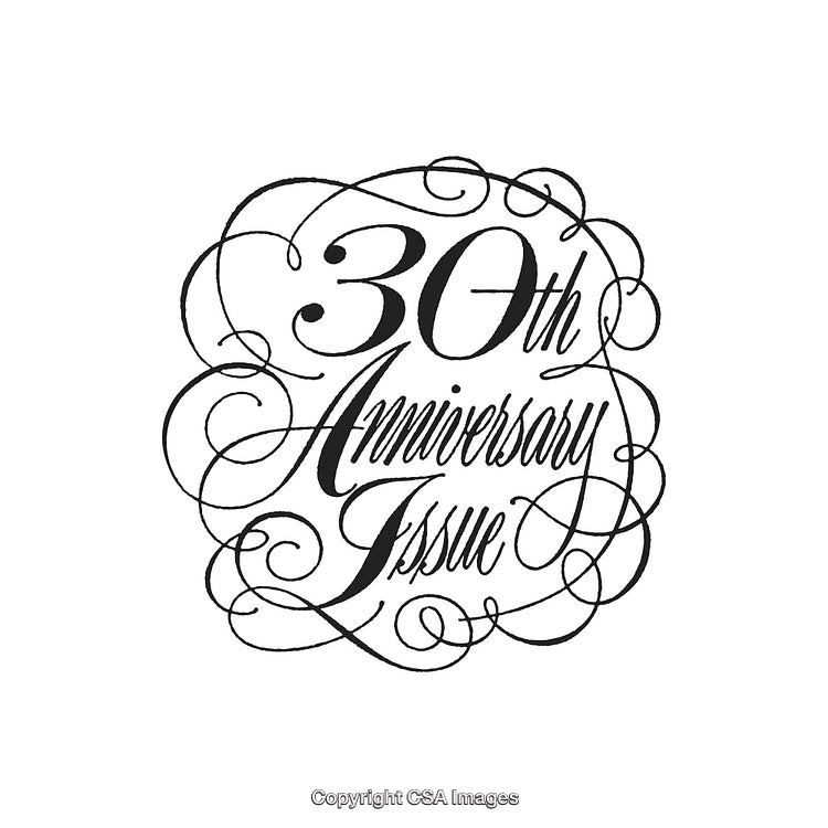Elegant 30th Anniversary Celebration Design with Decorative Typography