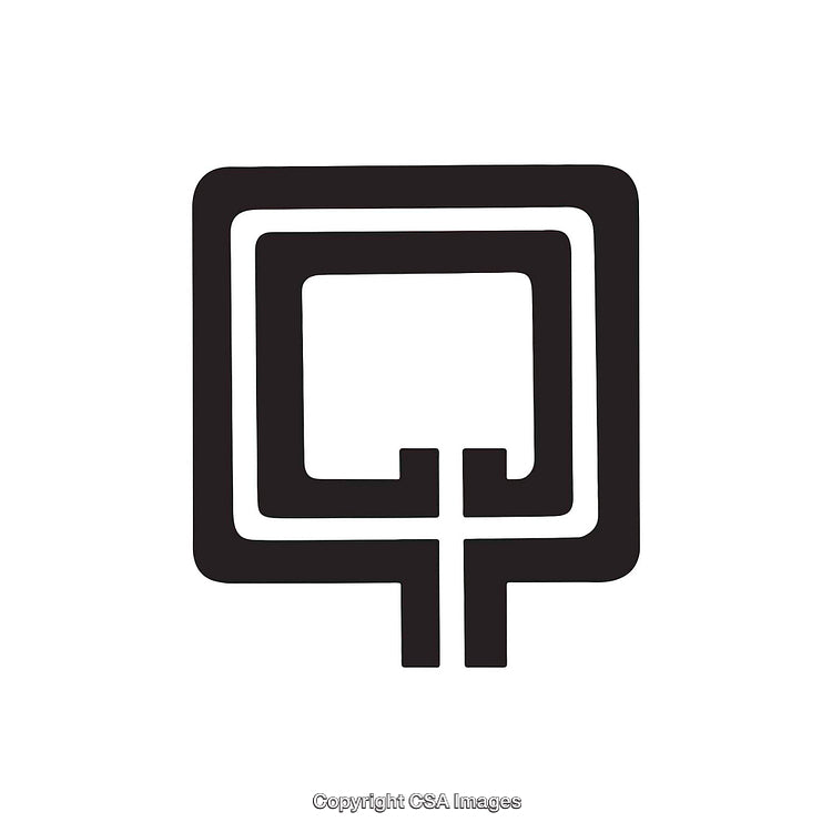 Abstract Black Letter Q Logo Design on White Background