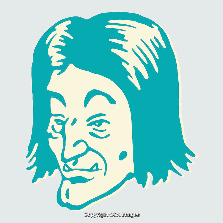 Colorful Line Art Illustration of an Abstract Face With Unique Features