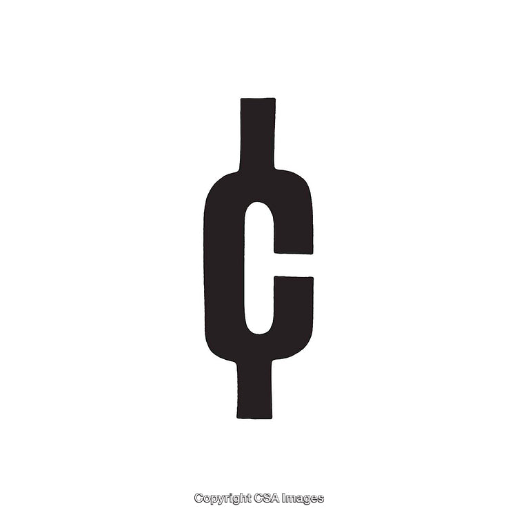 Simple Bold Design of the Cent Symbol in Black and White
